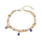 Shein Metal Bead Decorated Layered Chain Anklet