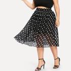 Shein Plus Spot Chiffon Skirt