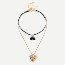 Shein Double Layered Heart Pendant Necklace