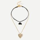 Shein Double Layered Heart Pendant Necklace