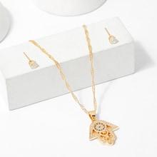 Shein Rhinestone Pendant Necklace & Earrings Set