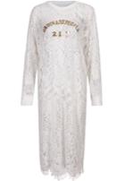 Shein White Long Sleeve Hollow Lace Dress