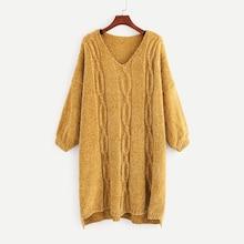 Shein Plus Cable Knit Solid Chenille Sweater