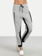 Shein Grey Tie Waist Casual Pants