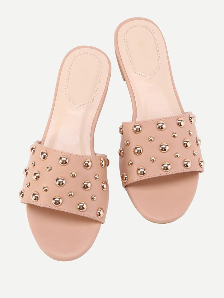 Shein Beaded Detail Flat Sandals