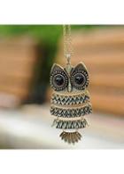 Rosewe Cute Bronze Owl Pattern Chain Necklace For Sweater