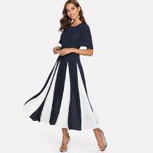 Shein Flutter Sleeve Cut And Sew Dress
