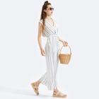Shein Zipper Back Tile Stripe Jumpsuit
