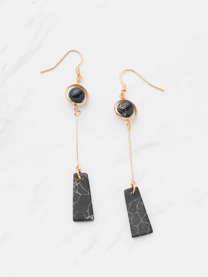 Shein Geometric Marble Design Drop Earrings