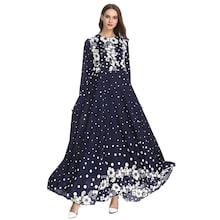 Shein Floral Print Polka Dot Longline Dress