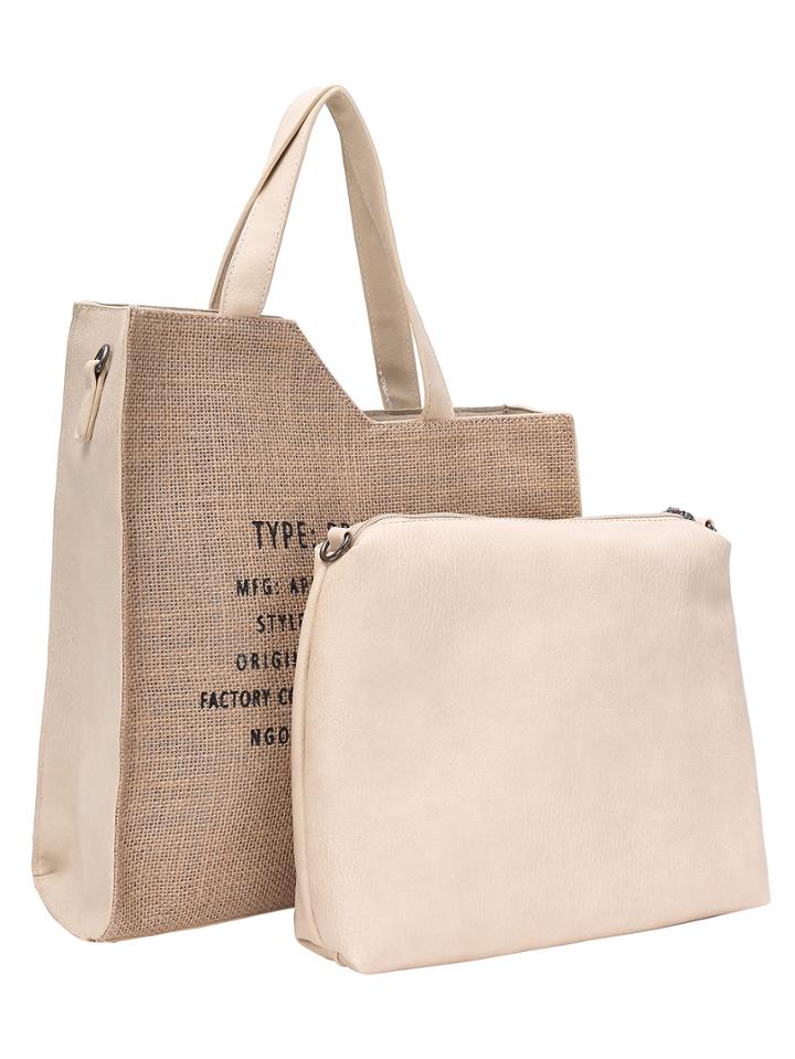 Shein Assymatrical Cut Starw Tote Bag Set