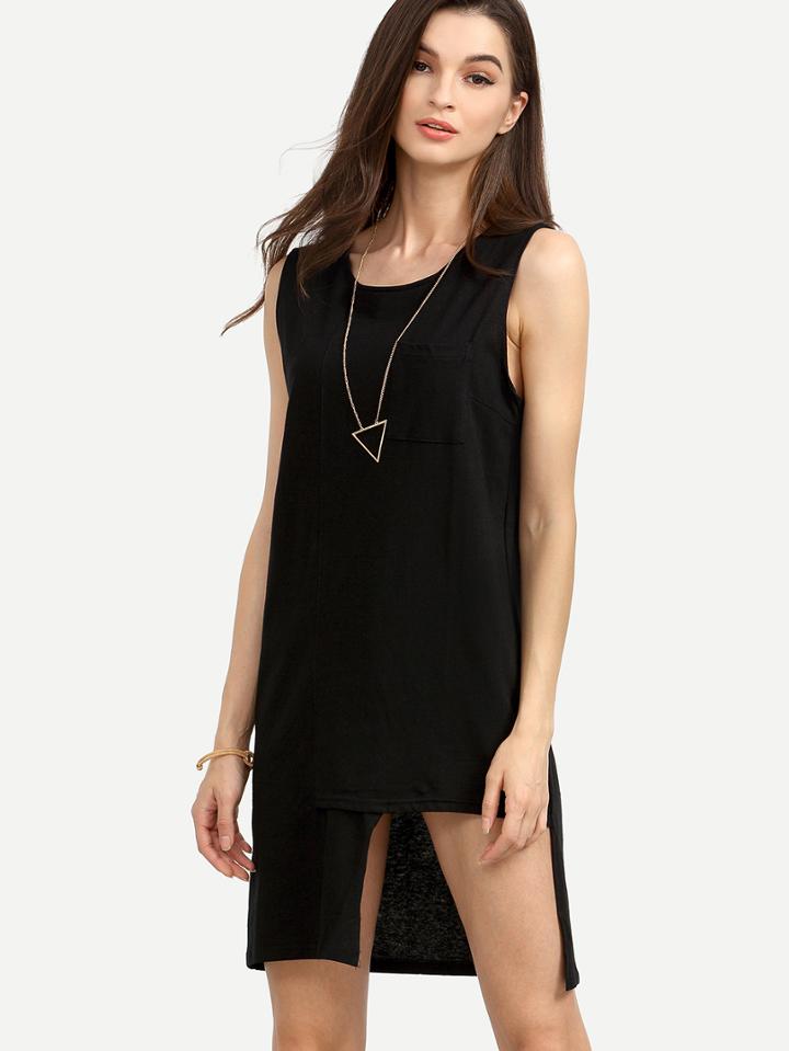 Shein Black Asymmetric Tank Dress