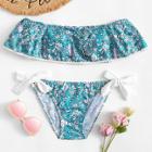 Shein Tie Side Floral Flounce Bikini Set