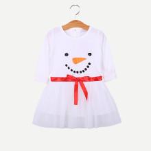 Shein Girls Knot Front Cartoon Print Dress