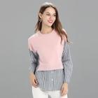 Shein 2 In 1 Drop Shoulder Stripe Blouse