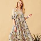 Shein Mesh Yoke Asymmetric Ruffle Hem Tent Dress