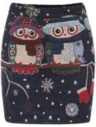 Shein Multicolor Slim Owl Print Bodycon Skirt