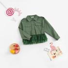 Shein Girls Tiered Mesh Hem Button Up Jacket