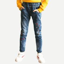 Shein Girls Embroidered Jeans