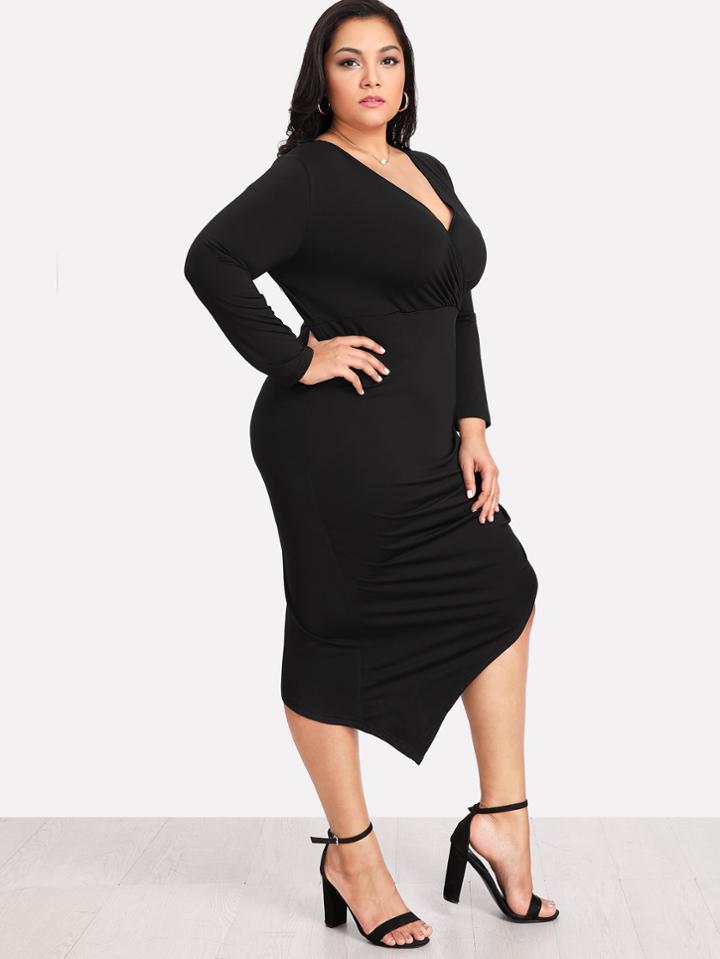 Shein Surplice Wrap Asymmetrical Dress