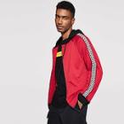 Shein Men Checked Tape Detail Sweatshirt With Contrast Hood