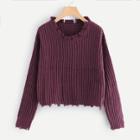 Shein Raw Cut Rib Knit Jumper