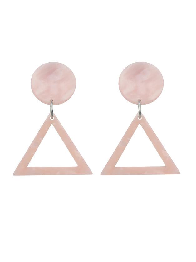 Shein Acrylic Round Triangle Geometric Drop Earrings