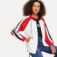 Shein Cut And Sew Zip Up Hoodie