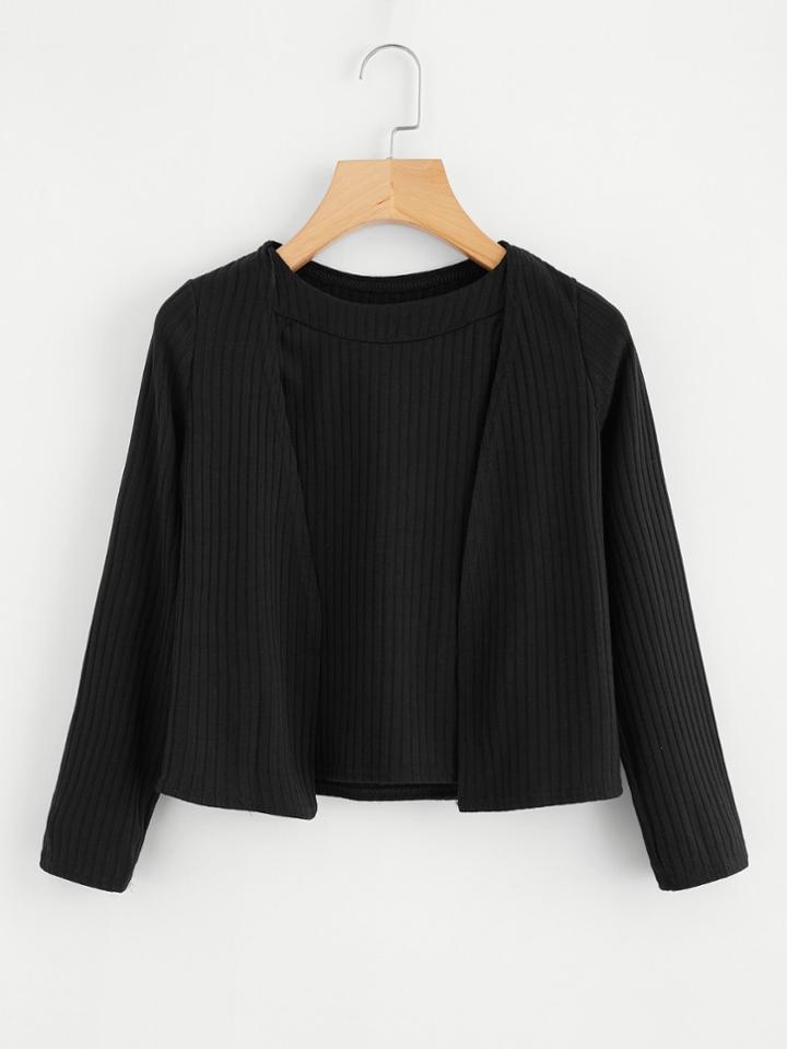 Shein Ribbed Coat And Cami