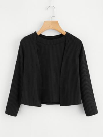 Shein Ribbed Coat And Cami