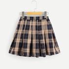 Shein Girls Box Pleated Plaid Skirt