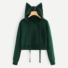 Shein Drawstring Detail Hooded Sweatshirt