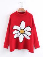 Shein Drop Shoulder Floral Sweater