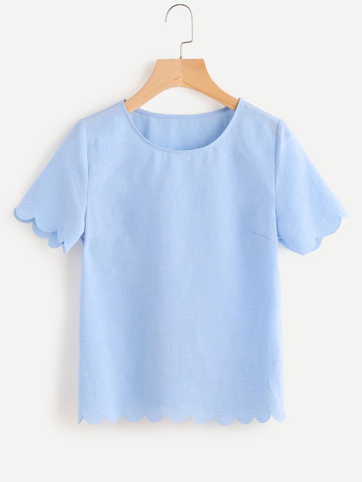 Shein Scallop Edge Tunic Top