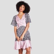 Shein Calico Print Flounce Hem Dress