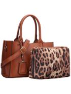 Shein Brown Pu Bag With Leopard Small Bag