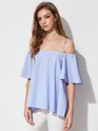 Shein Flounce Sleeve Strappy Top