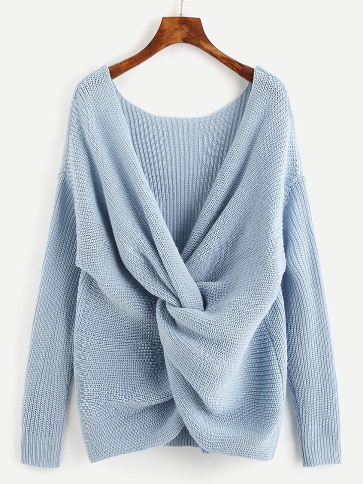Shein Drop Shoulder Twist Back Jumper