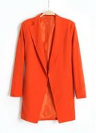 Rosewe Plus Size Orange Long Sleeve Blazer For Ol