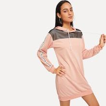 Shein Letter Print Hooded Dress