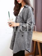 Shein Grey Long Sleeve Lapel Coat