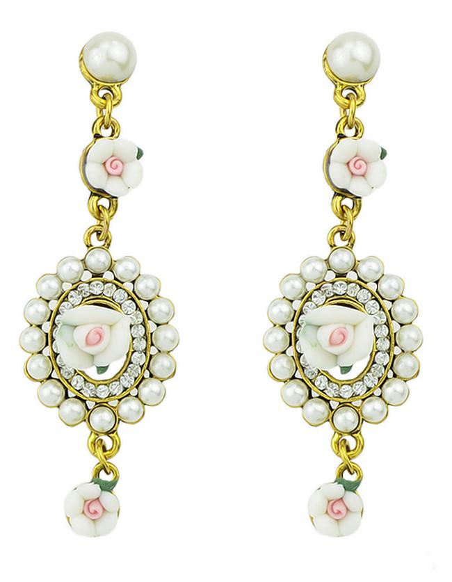 Shein 2015 New Model Mixed Color Hanging Resin Fake Latest Design Of Pearl Earrings