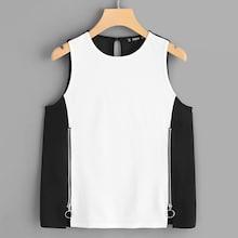 Shein Keyhole Back Zip Detail Tank Top
