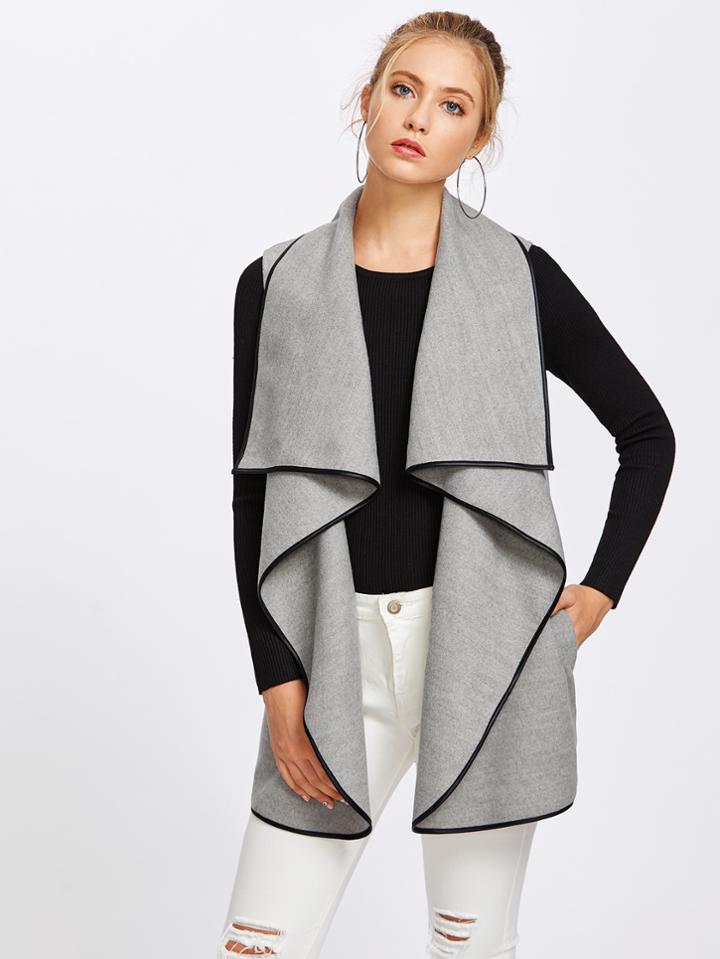 Shein Contrast Binding Cascade Vest