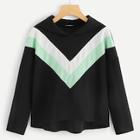 Shein Cut And Sew Chevron Pullover