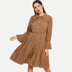 Shein Button Front Pleated Dress