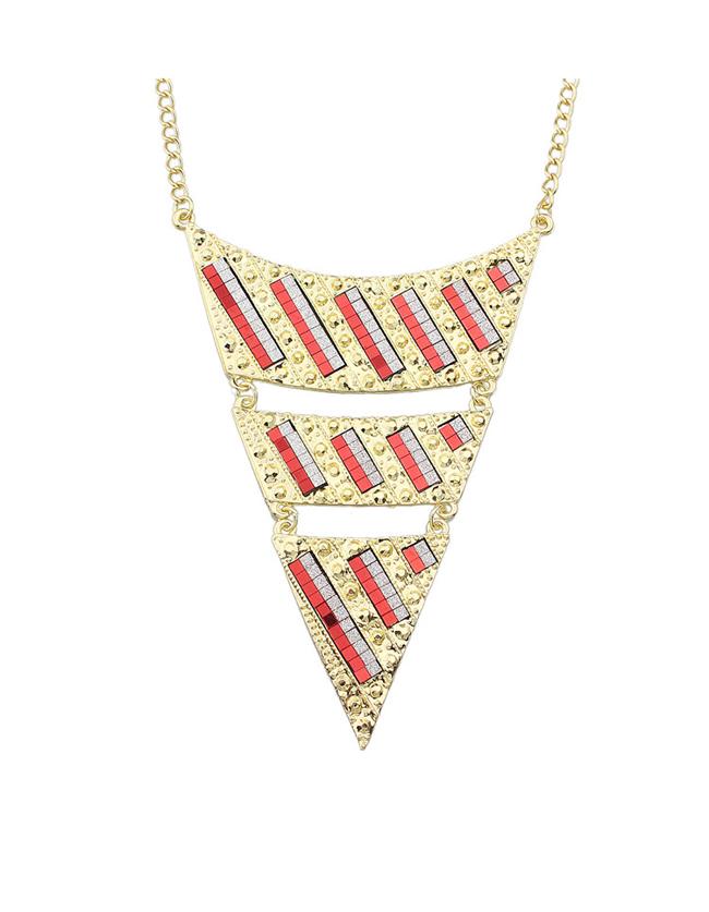 Shein Red Triangle Pendant Necklace