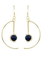 Shein Blue Color Turquoise Big Moon Shape Dangle Earrings