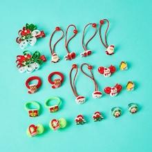 Shein Christmas Girls Hair Tie & Hair Clip Set 22pcs
