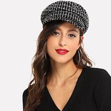 Shein Tweed Baker Boy Hat
